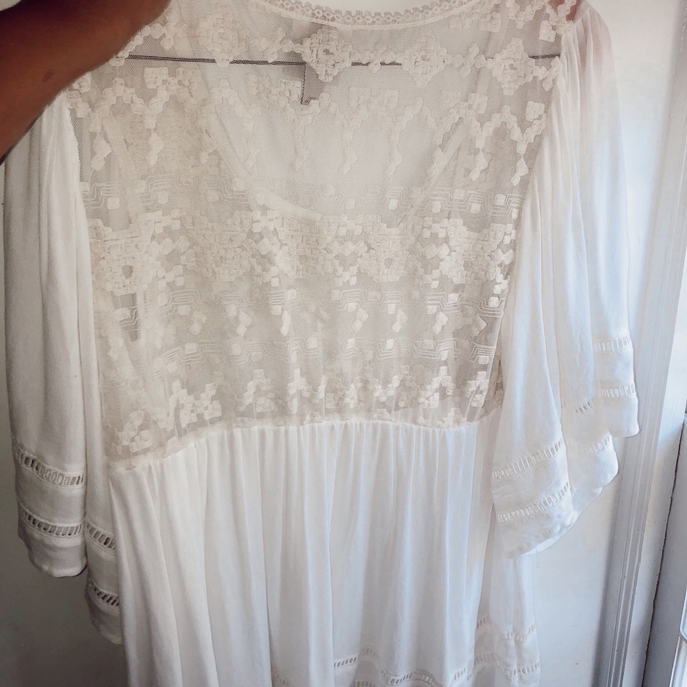 White crochet beach cover up